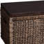 Table basse 38 "en bois brun et osier avec fer