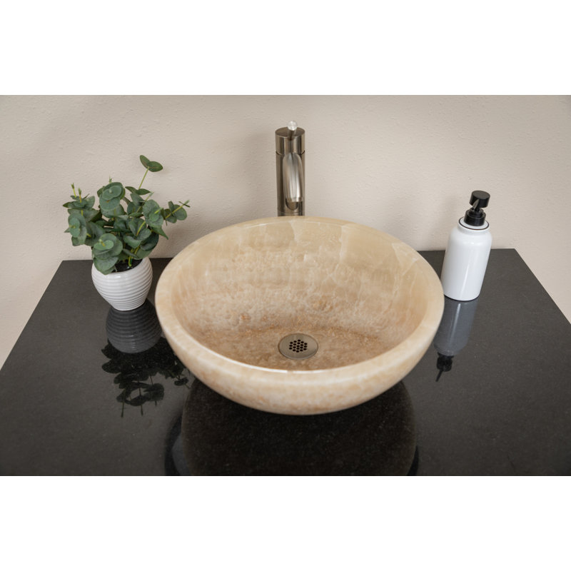 Lavabo de salle de bain circulaire en pierre 16,5 po Eden Bath
