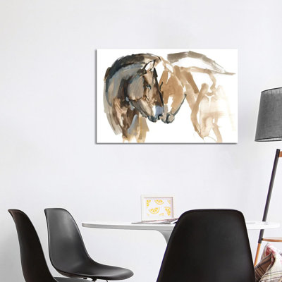 Nose To Nose (Przewalski) by Mark Adlington - Wrapped Canvas Gallery-Wrapped Canvas Giclée