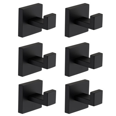 6 Pack Wall-Mounted Stainless Steel Bathroom Towel Hooks/Coat Hooks For Bathroom, Bedroom, Kitchen