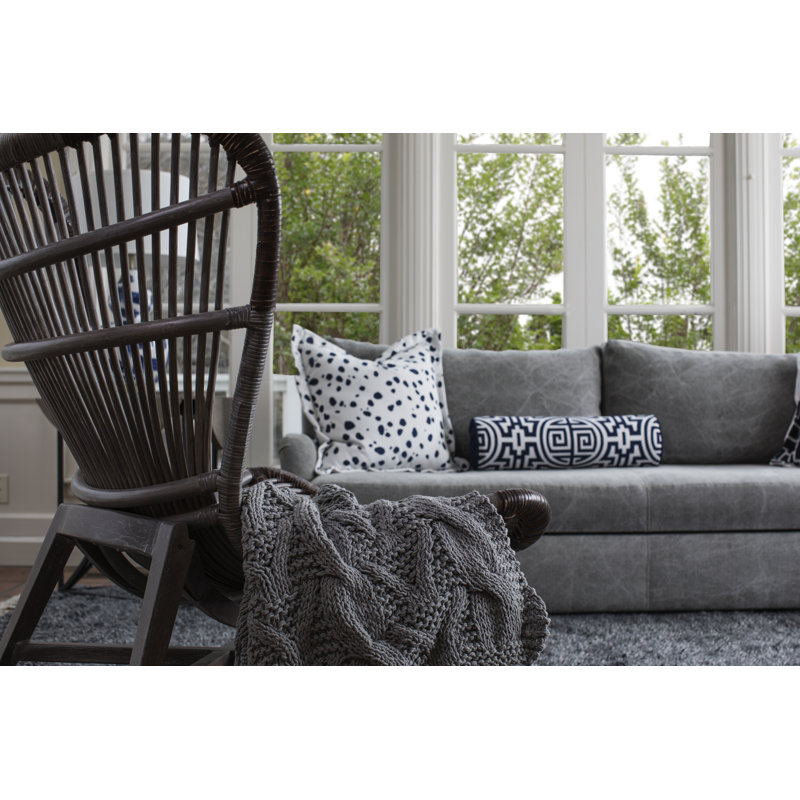Nobu Indoor/Outdoor Bolster Pillow, Indigo