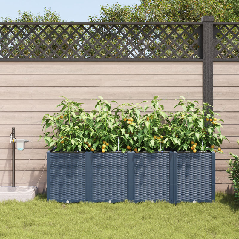 Garden Planter Polypropylene Large Planters, 52cm H x160cm W x 40cm D, Gray