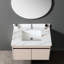 Comptoir de meuble-lavabo blanc 4 po - 37 po pour salle de bain en marbre, lavabo rectangulaire, dosseret haut et imperméable, pierre frittée, conception américaine