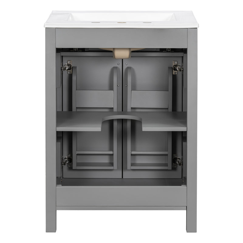 Elegant Soft-close Double Bathroom Vanity Solid Wood Transitional Style