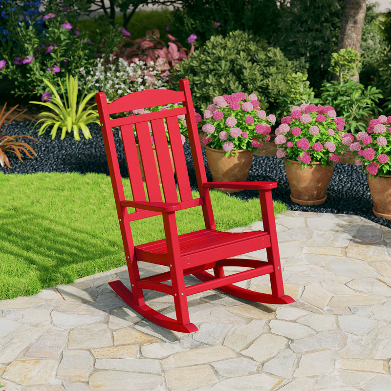 Chaise berçante en plastique Laguna, Rouge