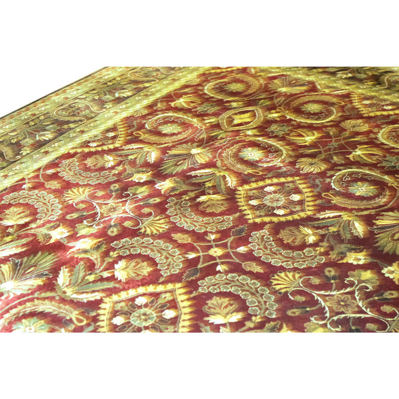 High-Quality Hand-Knotted Wine And Plum Area Rug