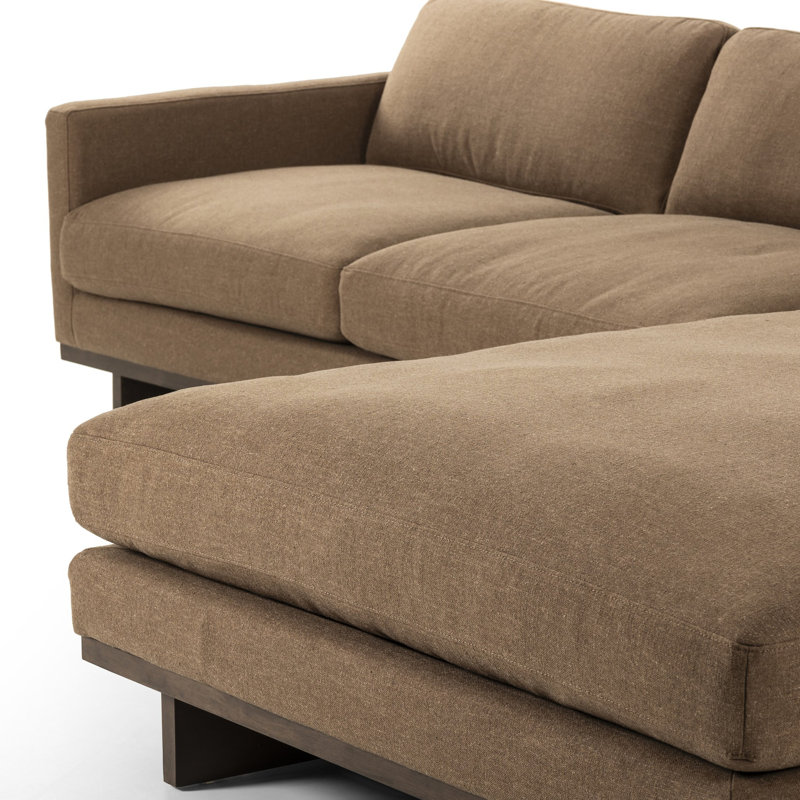 Everly Chaise Sectional, Antwerp Cafe Linen Blend, Right Hand Facing, 32" H x 133" W x 86" D