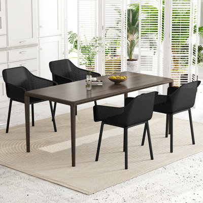  2 chaises de salle à manger modernes en plastique avec dossier en filet respirant