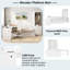 Lit plateforme en bois avec 6 tiroirs, tablettes, bureau et garde-robe-908640026