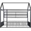 Structure de lit noire en métal de style maison avec tablettes. Pleine grandeur pour une chambre à coucher confortable. L 77,6 po x l 55,6 po x H 66,9 po et lit maison stable, noir-1964481912-1964481913