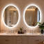 Oval LED Lighted Bathroom Mirror Backlit with Defog Memory Function -1967938282