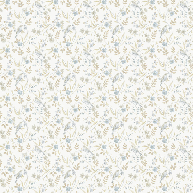 Miniatures 3 Collection Garden Bird Wallpaper Roll, Blue