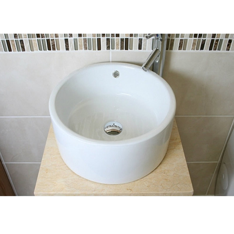 Crabtree 500mm Single Bathroom Vanity with Vessel Ceramic Basin, Cream Marble