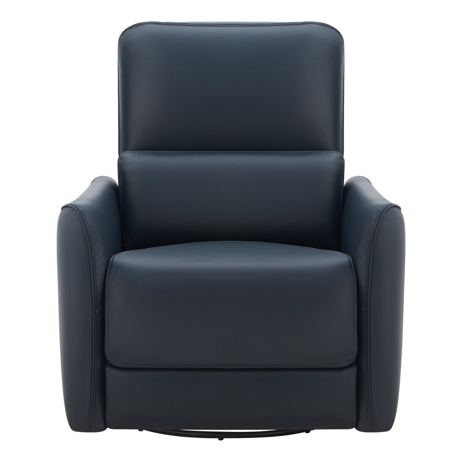 Santo 33" Genuine Leather Swivel Power Recliner, Midnight