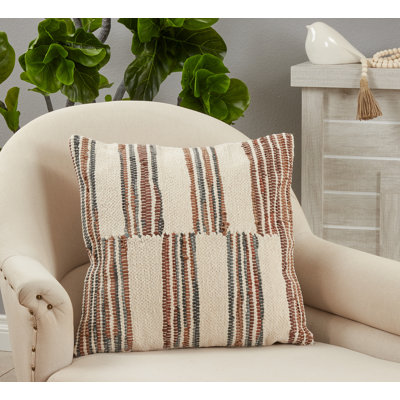 Raissa Collection Striped Cotton Pillow Cover
