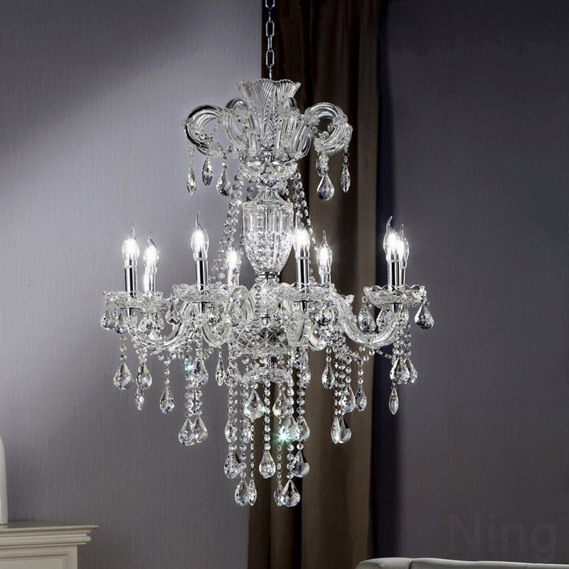 Chandelier  - 37" Crystal 8-Led Light