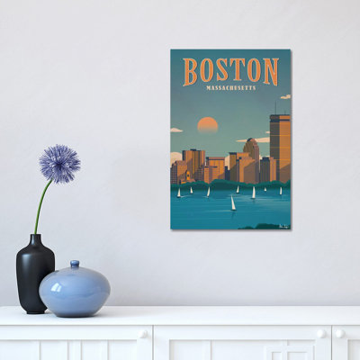 Boston 1 Piece Wrapped Canvas Wall Art