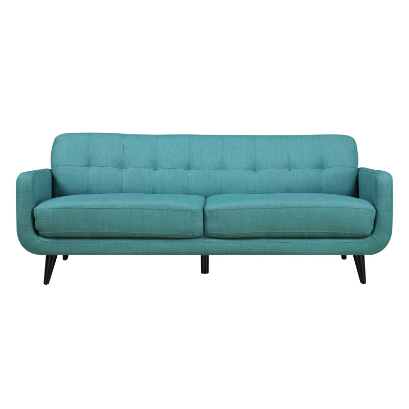 Higbee 84" Linen Flared Arm Sofa, Teal
