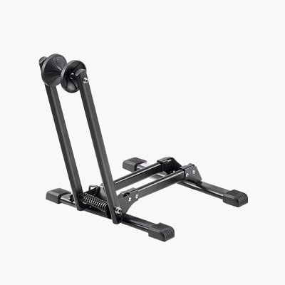 Bike Rack, Fits 20 to 29 Inch Mountain & Road Bikes, Alloy Steel Rust-Resistant Bike Floor Stand Rack, Foldable Bicycle Stand for Entryway, Garage, Home Bikes Parking & Storage, 1 Pack, Black