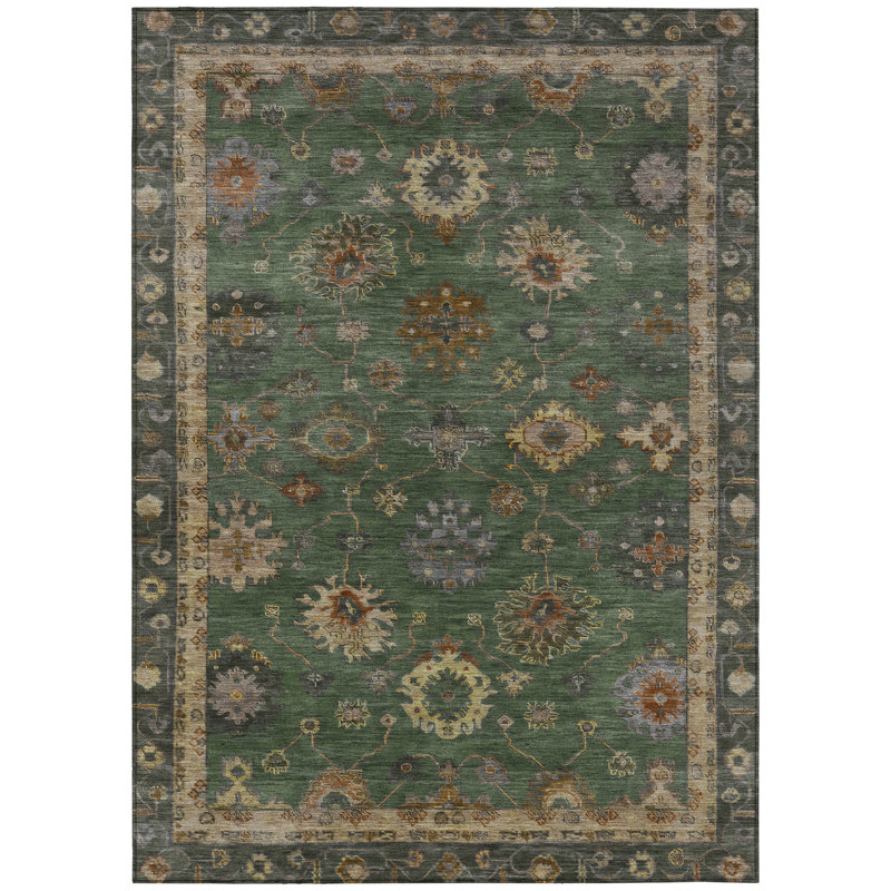 Machine Washable Indoor/Outdoor Xhevrie Fern Rug, Rectangle 2'6" x 3'10"