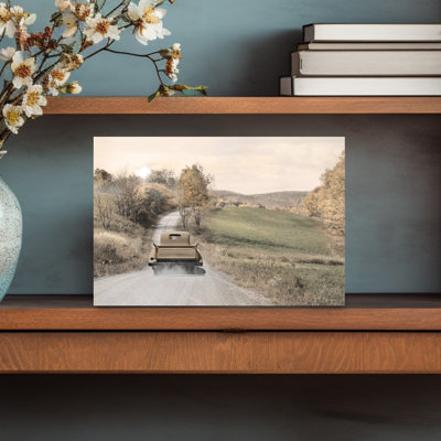 Golden Country Road 1 Piece Wrapped Canvas Wall Art