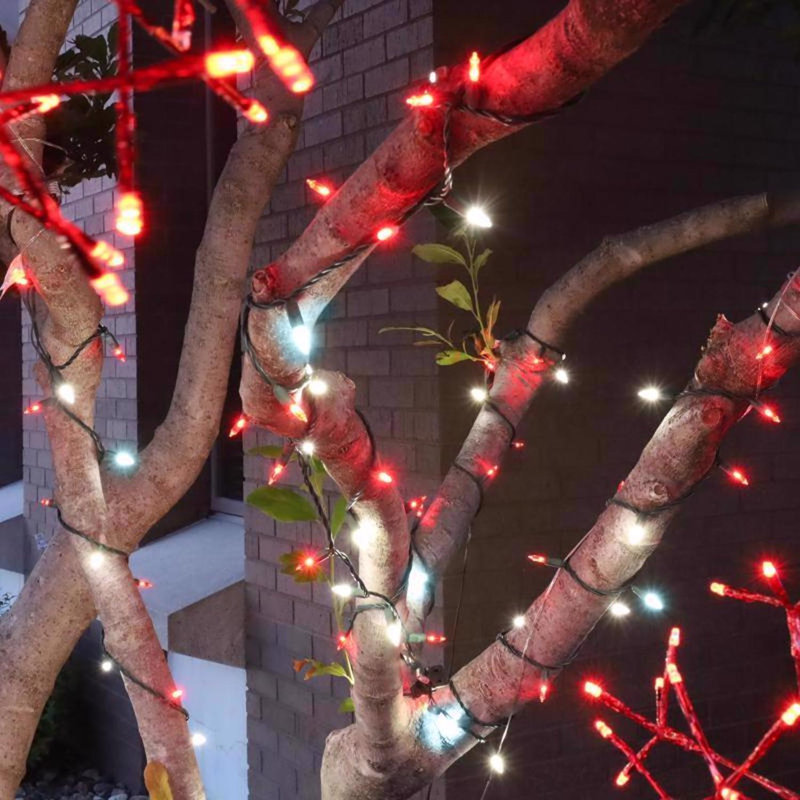 Guirlande de lumières de Noël 50 pi., Rouge / Blanc