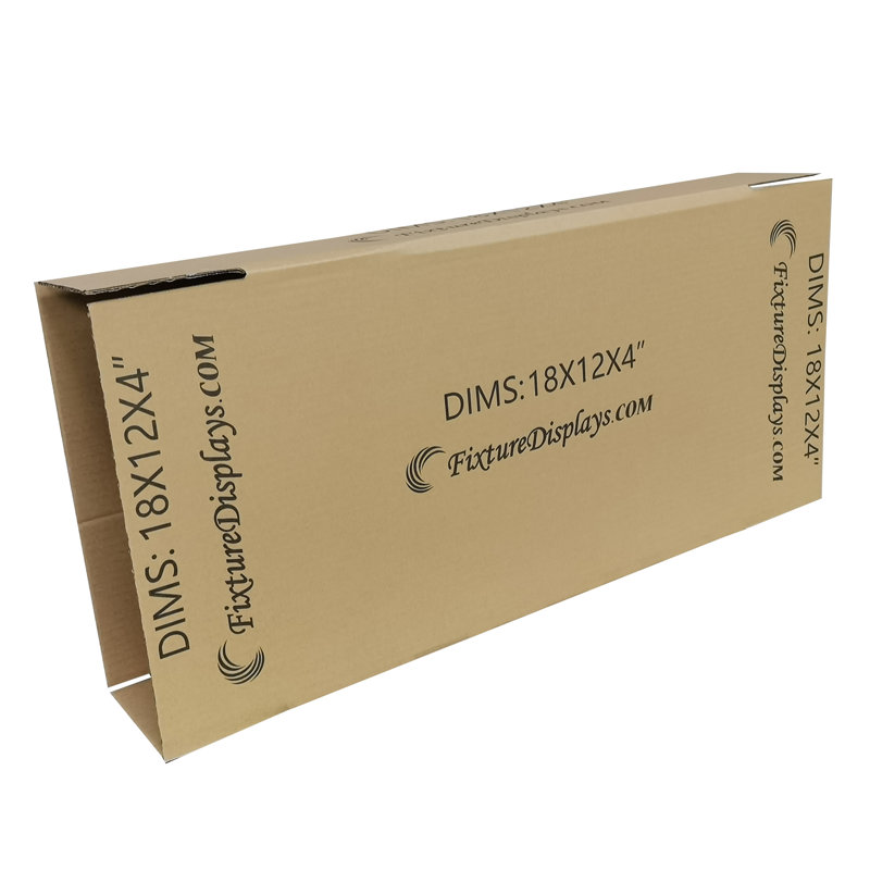 Fixturedisplays® 20 Pack 18X12X4" Printed Shipping Boxes, Full Overlap Flaps, Singlewall B Flute Cardboard Box For Shipping, Mailing, Packaging And Storage, Custom Size & Print Welcome 18X12X4-20PK
