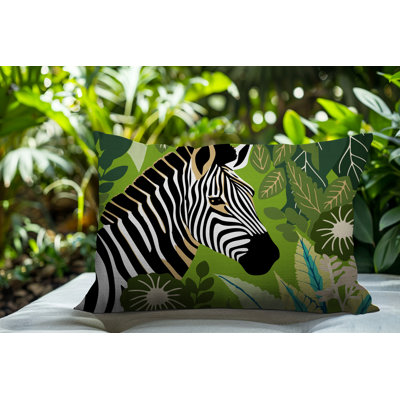 Oreiller rectangulaire réversible intérieur / extérieur Zyri Zebra
