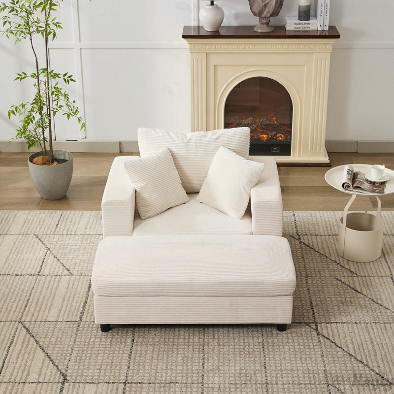 Chaise longue Canapé avec repose-pieds de rangement amovible