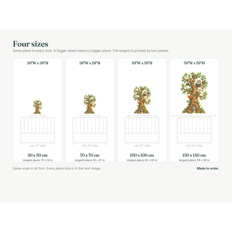 Reading Tree Owl Wall Decal, Big Educational Peel and Stick Wall Sticker, Classroom Playroom Decor, Kids Learning Wall Art, 20"W x 20"H (50 x 50 cm)