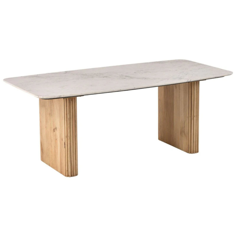 Dessus rectangulaire en marbre blanc Karlen