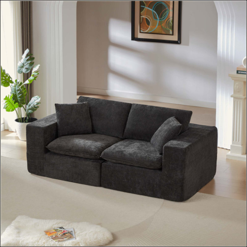 Canapé moderne en nuage de chenille, librement combinable, confortable pour s'asseoir, convient aux meubles de salon modernes dans les maisons, les appartements et les bureaux