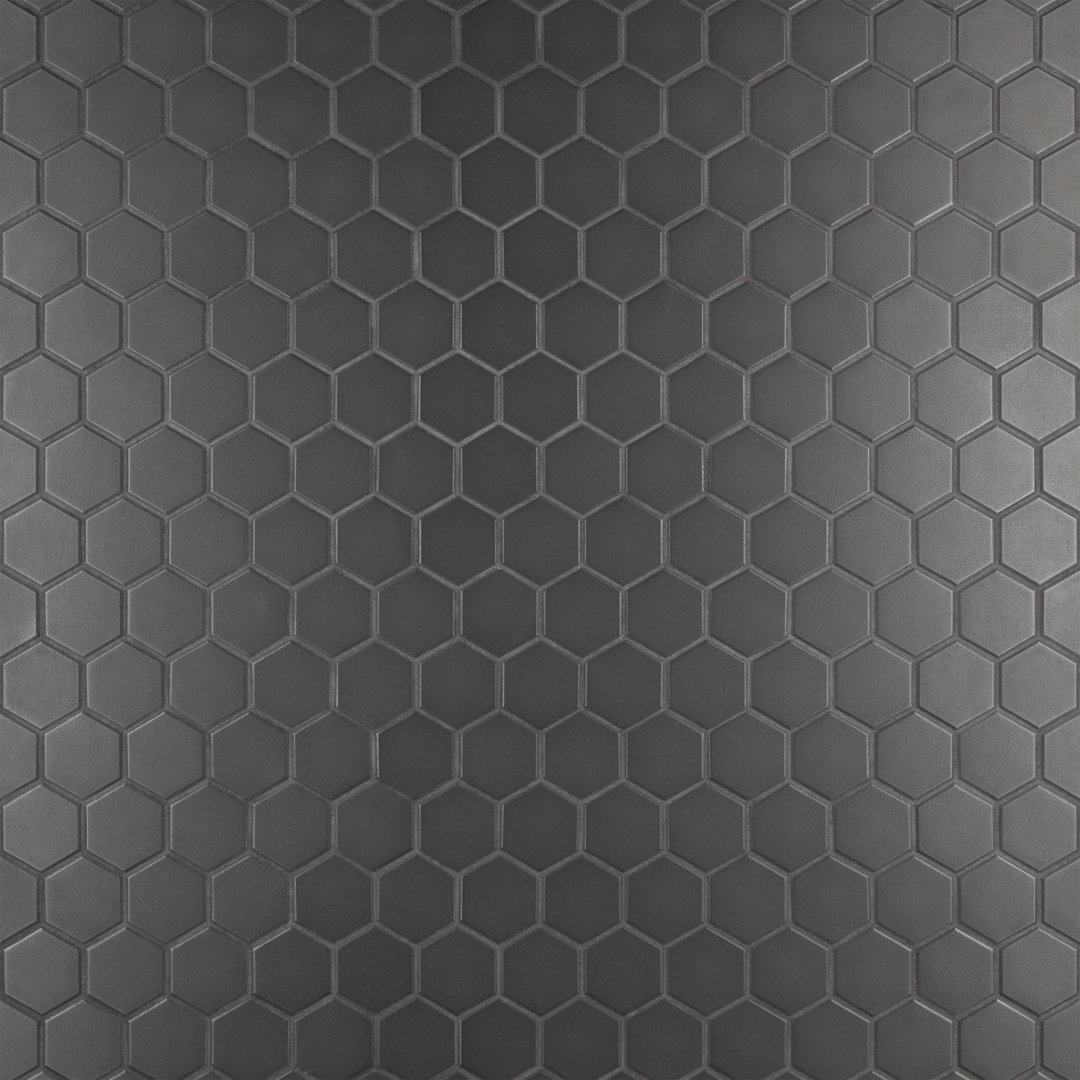 Gotham Hex  2" 11-1/8 " x 12-5/8 " Porcelain Mosaic Floor and Wall Tile Merola Tile 