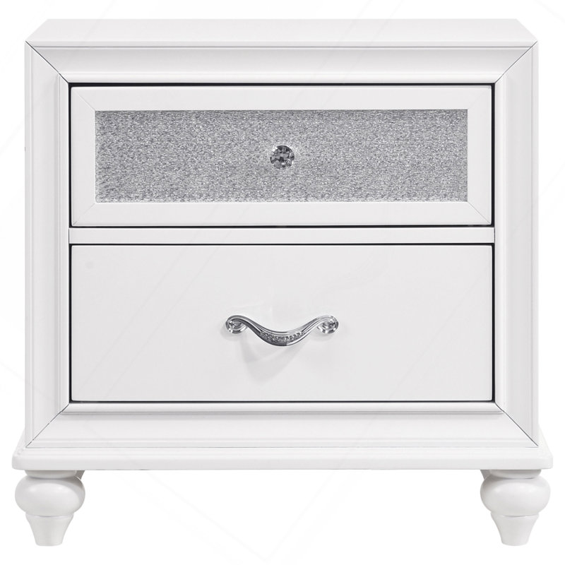 Barzini 2-Drawer Nightstand White