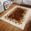 Tapis beige et brun en patchwork de veau-4961761
