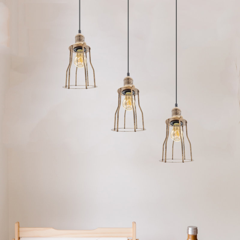Malsbury 3 - Light Brushed Copper Kitchen Island Pendant, No