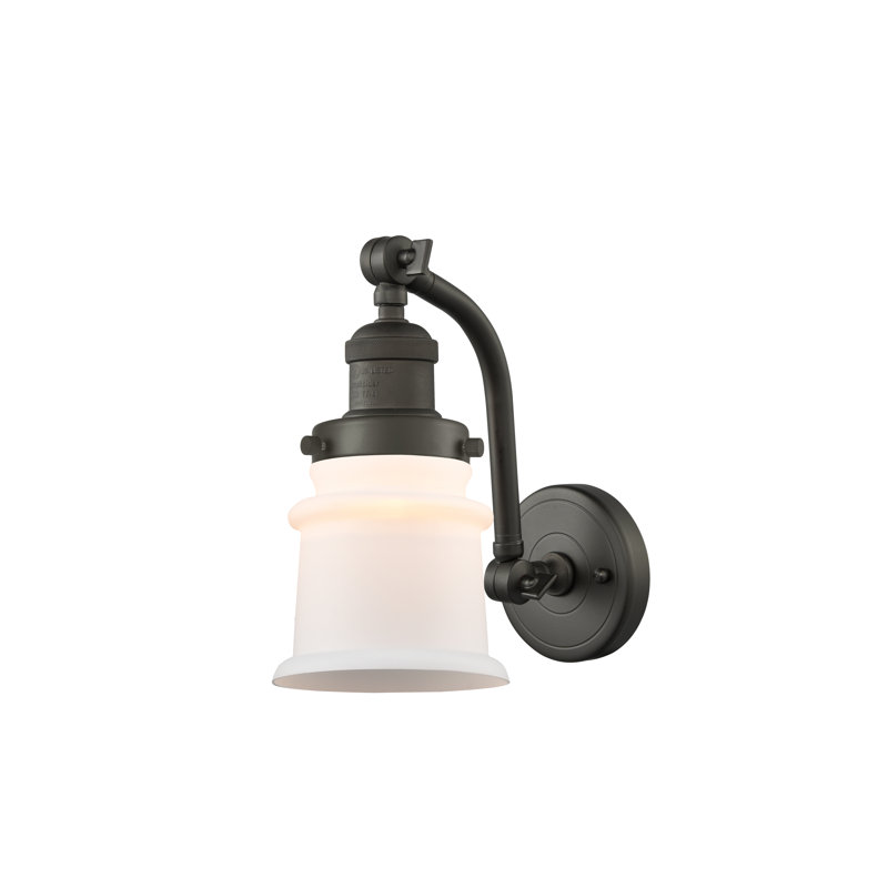 Madelyn Armed Sconce, Matte White, 60 Watt Vintage Incandescent Bulb, Oil Rubbed Bronze