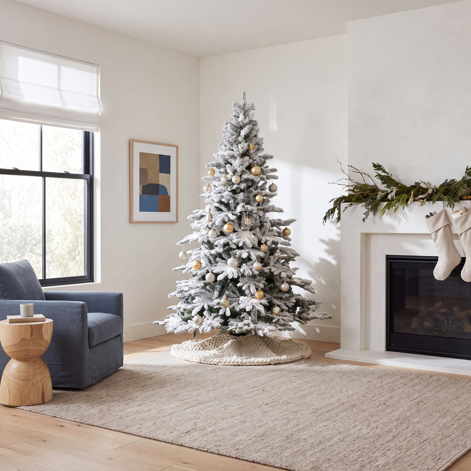White Frosted Fir Christmas Tree, 7.5'