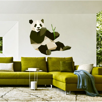 Adhésif décoratif panda Polygonal