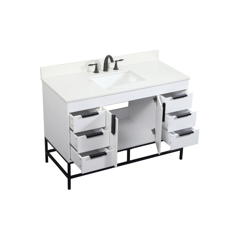 Ensemble de meuble-lavabo simple 48 po Eugene, Blanc