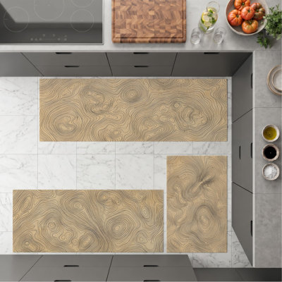 Wood Grain Non-Slip Washable Kitchen Mats