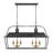 Anyfer 8 Light Linear Pendant in Antique Black Iron
