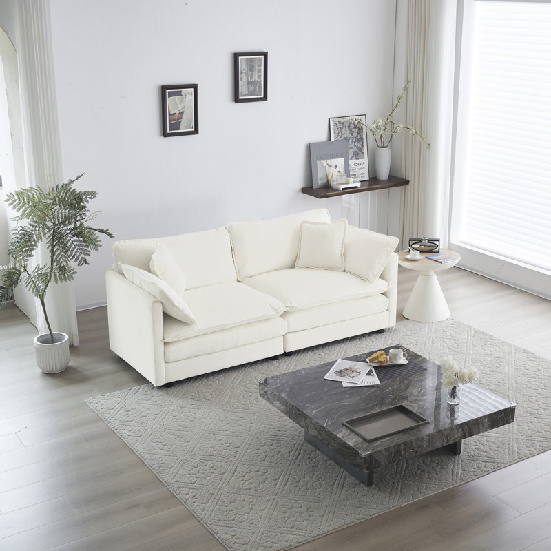 Canapé moderne en tissu pour causeuse pour le salon, H 33 po x l 76,7 po x P 35 po, 2