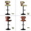 Bar Stools Set of 2 Seat Adjustable Height 62.2-85.1cm Bentwood Swivel Barstools with Back & Footrest - PU Leather Upholstered Bar Chair for Bar, Kitchen, Dining Room-529745439-522226694-529745436
