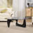 16.5'' H Modern Triangle Glass Coffee Table with Solid Wood Base-260954003-238653677