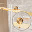 Porte de douche coulissante simple sans cadre de 142-152 cm (L) x 152 cm (H), verre trempé transparent de 6 mm avec film anti-explosion, rail et poignée en tube carré d'acier inoxydable pour salle de bain-120558915