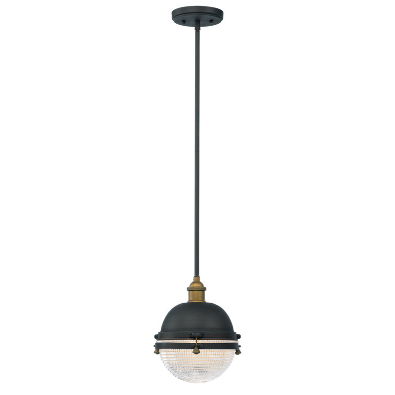 Bertha 1 - Light Oil Rubbed Bronze/Antique Brass Single Pendant