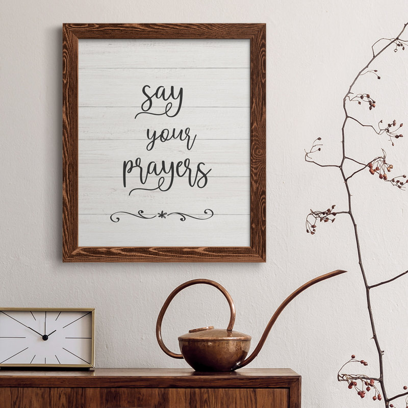 «Say Your Prayers», art textuel sur toile, Érable, 44" H x 31" W x 1" D