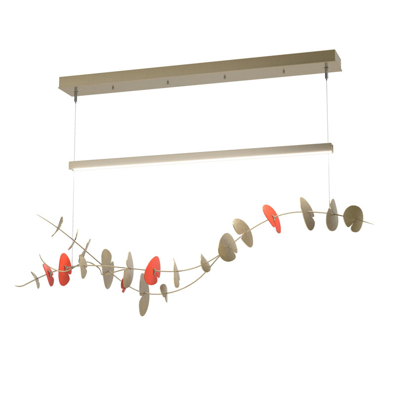 Lily 1 - Light Pendant, Modern Brass, Satin Red