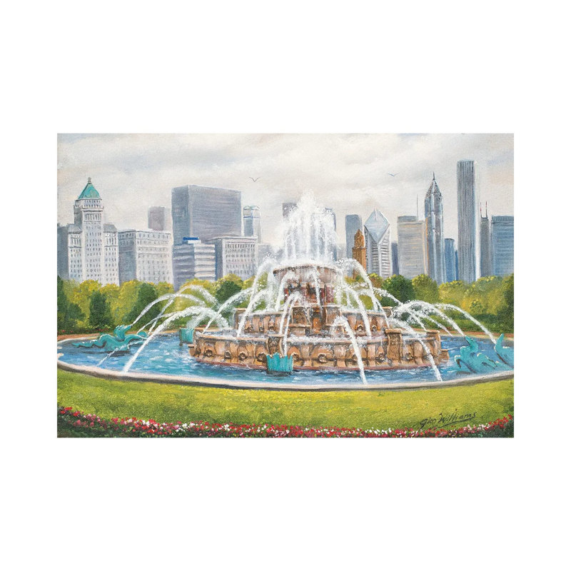 Buckingham Fountain by Jim Williams - Wrapped Canvas Painting, 66.04 cm H x 45.72 cm W